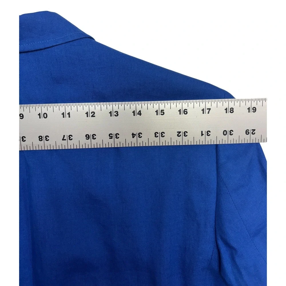 Sean John 38S Royal Blue 100% Linen Blazer Jacket Sport Suit Coat Soft Shoulder
